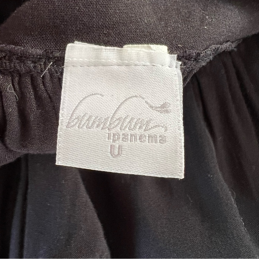 Bum Bum Ipanema Black V-Neck Swim Cover Up Dress Tunic M Embroidery Caftan Loose - Picture 7 of 10